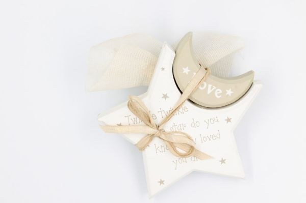 bbbbbbbbbbΜπομπονιέρα Βάπτισης Αστέρι φεγγάρι