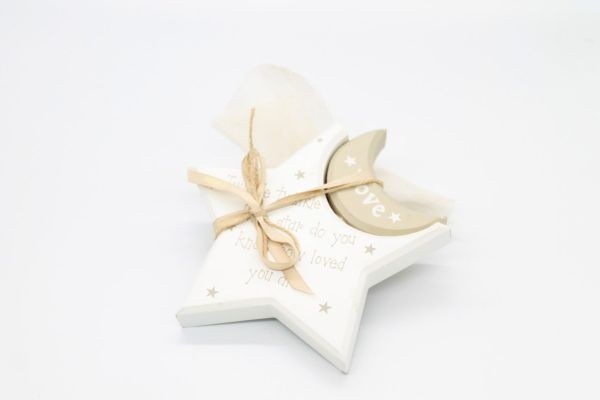 bbbbbbbbbbΜπομπονιέρα Βάπτισης Αστέρι φεγγάρι