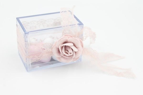 bbbbbbbbbbΜπομπονιέρα Βάπτισης Κουτί με τριαντάφυλλο