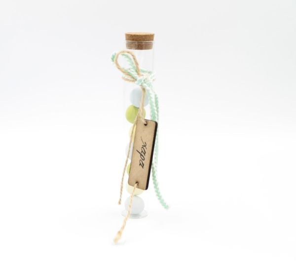 bbbbbbbbbbΜπομπονιέρα Βάπτισης Γυάλινος δοκιμαστικός σωλήνας