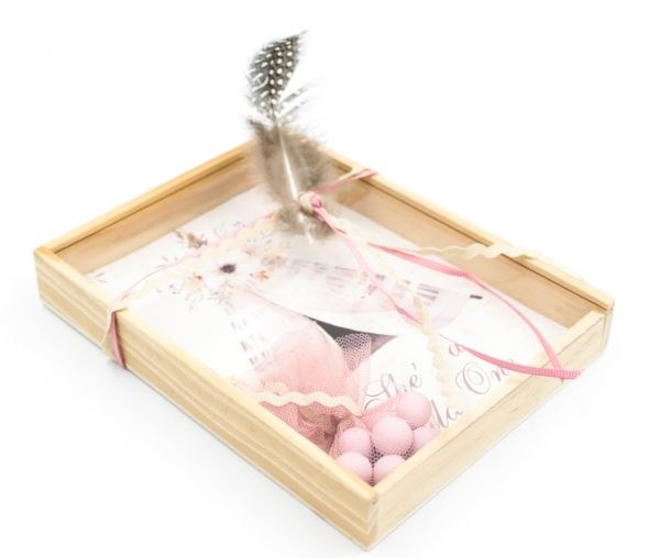 bbbbbbbbbbΜπομπονιέρα βάπτισης κουτί με καπάκι plexiglass