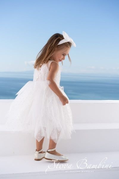 bbbbbbbbbbβαπτιστικά ρούχα - βαπτιστικά φορέματα για κορίτσι από την Stova Bambini. Διακοσμημένο από πουά κεντημένο γαλλικό τούλι.