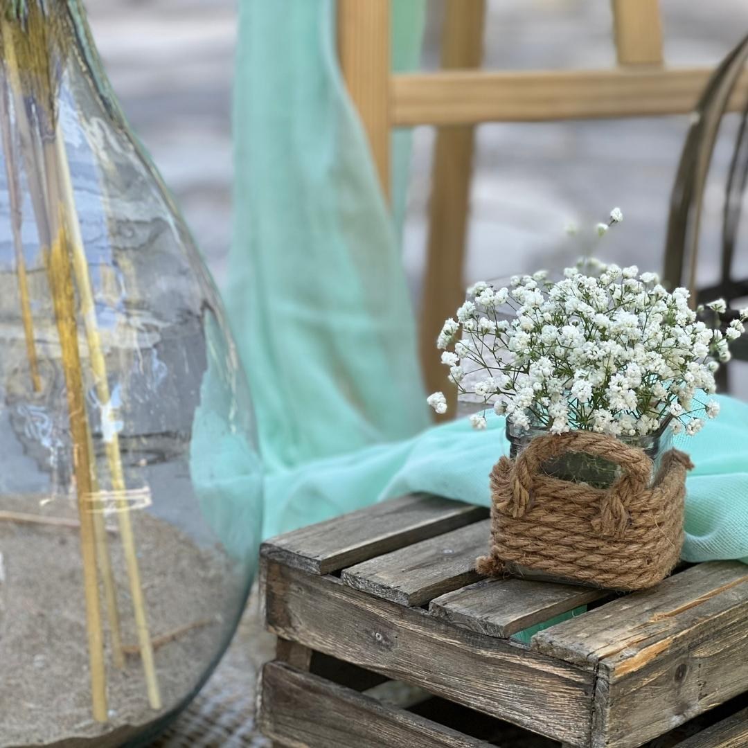 Στολισμός βάπτισης για κορίτσι - Boho style με τρίγωνα