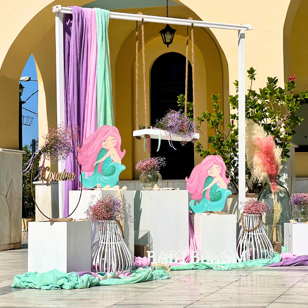 Στολισμός βάπτισης για αγόρι με θέμα την γοργόνα