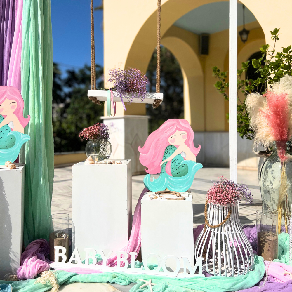 Στολισμός βάπτισης για αγόρι με θέμα την γοργόνα