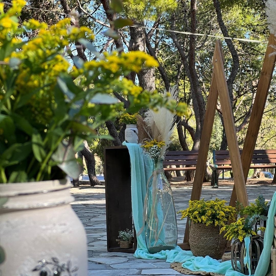 Στολισμός βάπτισης για κορίτσι - Boho style με τρίγωνα