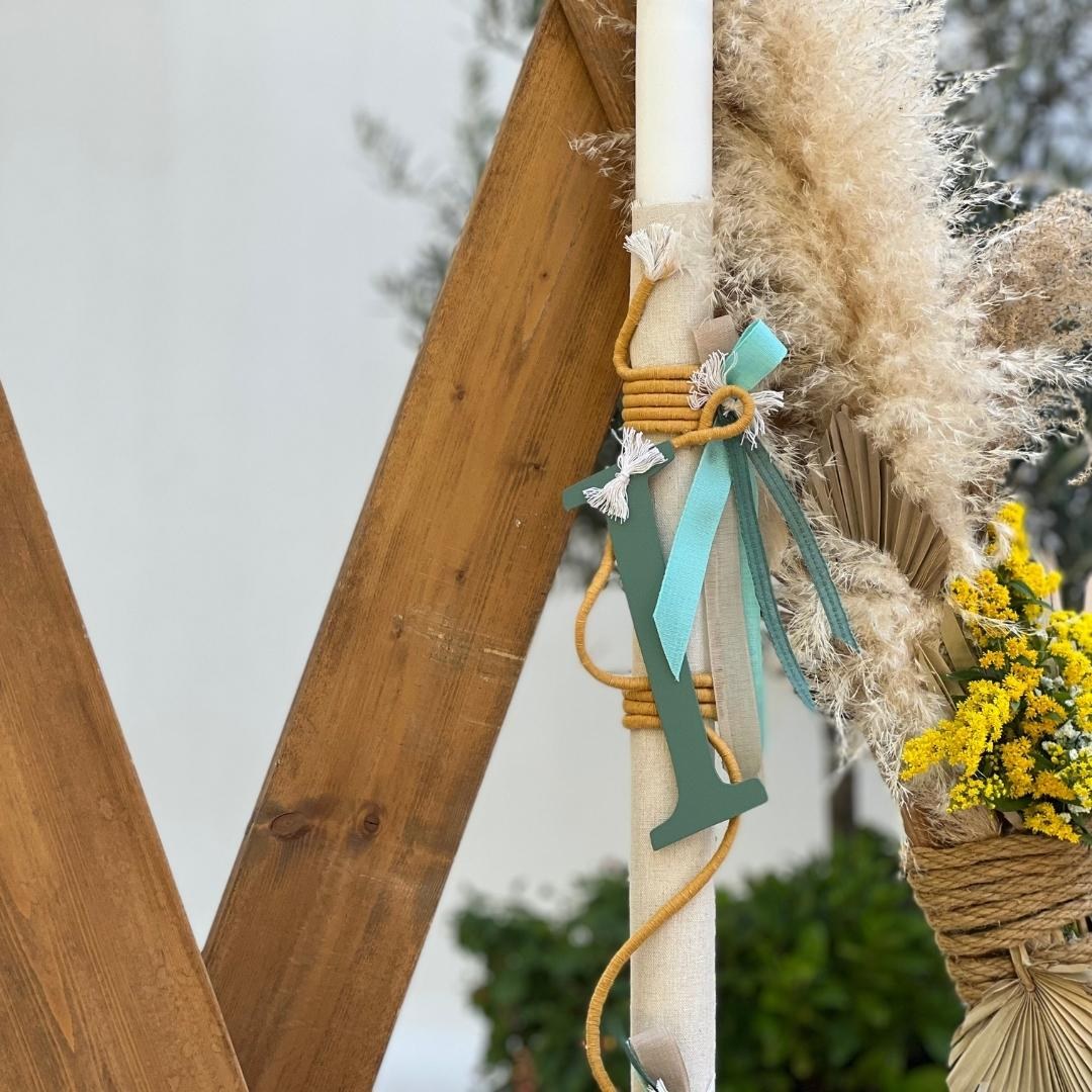 Στολισμός βάπτισης για κορίτσι - Boho style με τρίγωνα