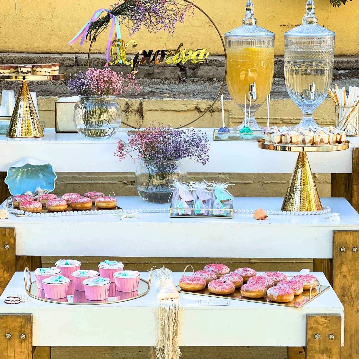 Candy bar βάπτισης για κορίτσι με θέμα την γοργόνα