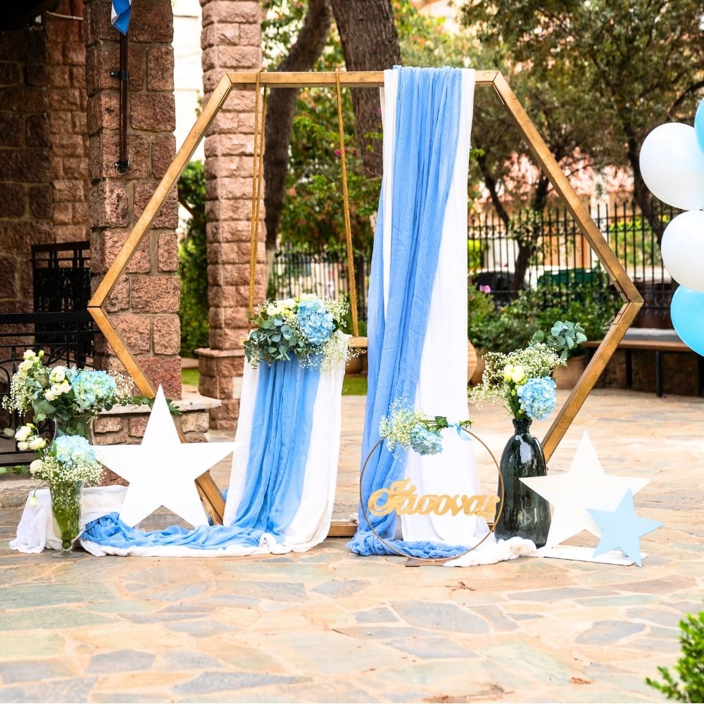 Στολισμός βάπτισης για αγόρι με θέμα το αστέρι