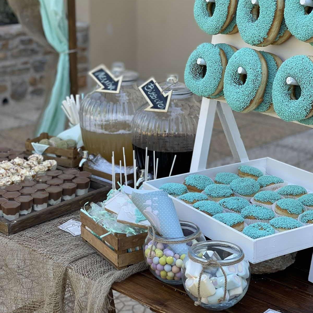 Candy bar / Salty bar βάπτισης του Γιώργου - Θέμα αερόστατο