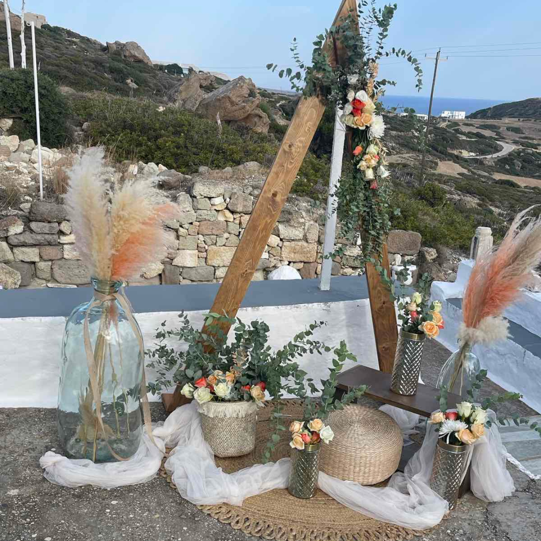 Στολισμός γάμου σε νησί - Ρομαντικός στολισμός στη Μήλο