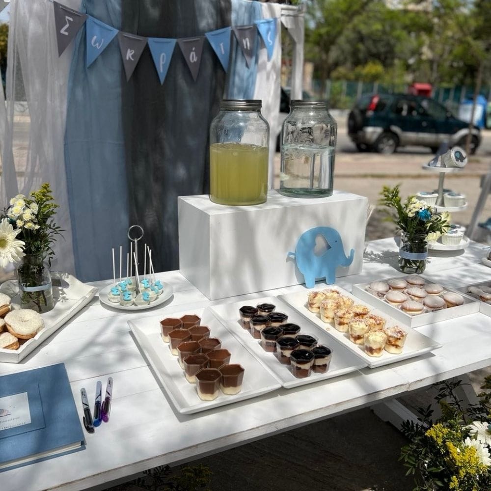 Candy Bar βάπτισης του μικρού Σωκράτη - Θέμα βάπτισης το ελεφαντάκι