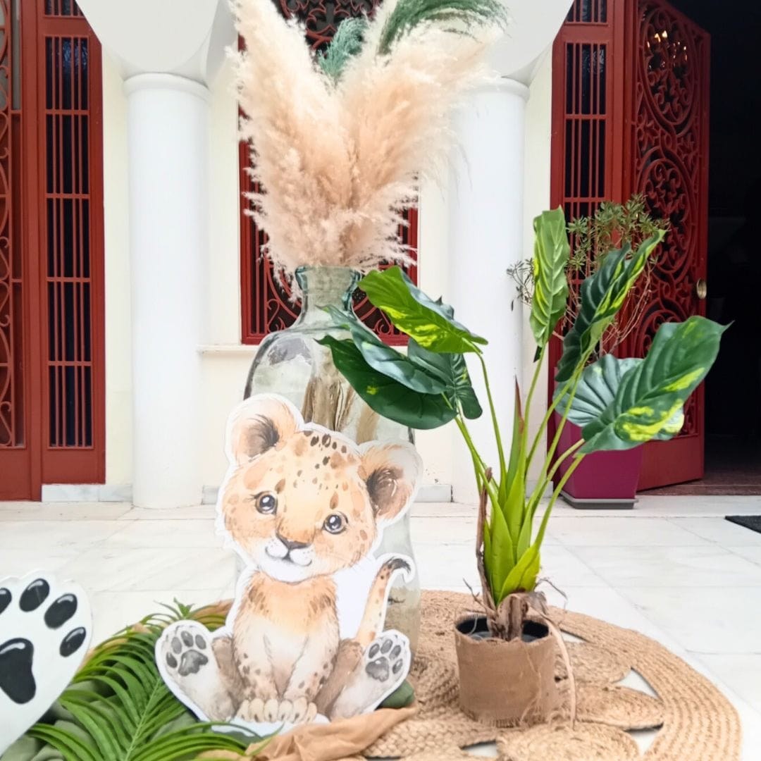 Στολισμός βάπτισης για αγόρι με θέμα το λιονταράκι