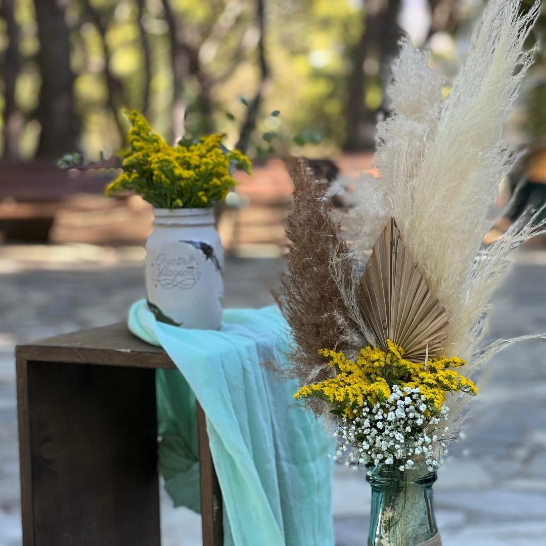 Στολισμός βάπτισης για κορίτσι - Boho style με τρίγωνα