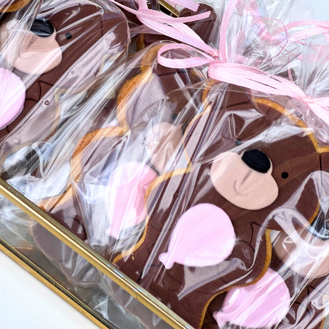 Candy bar βάπτισης για κορίτσι με μπαλόνια και αρκουδάκι