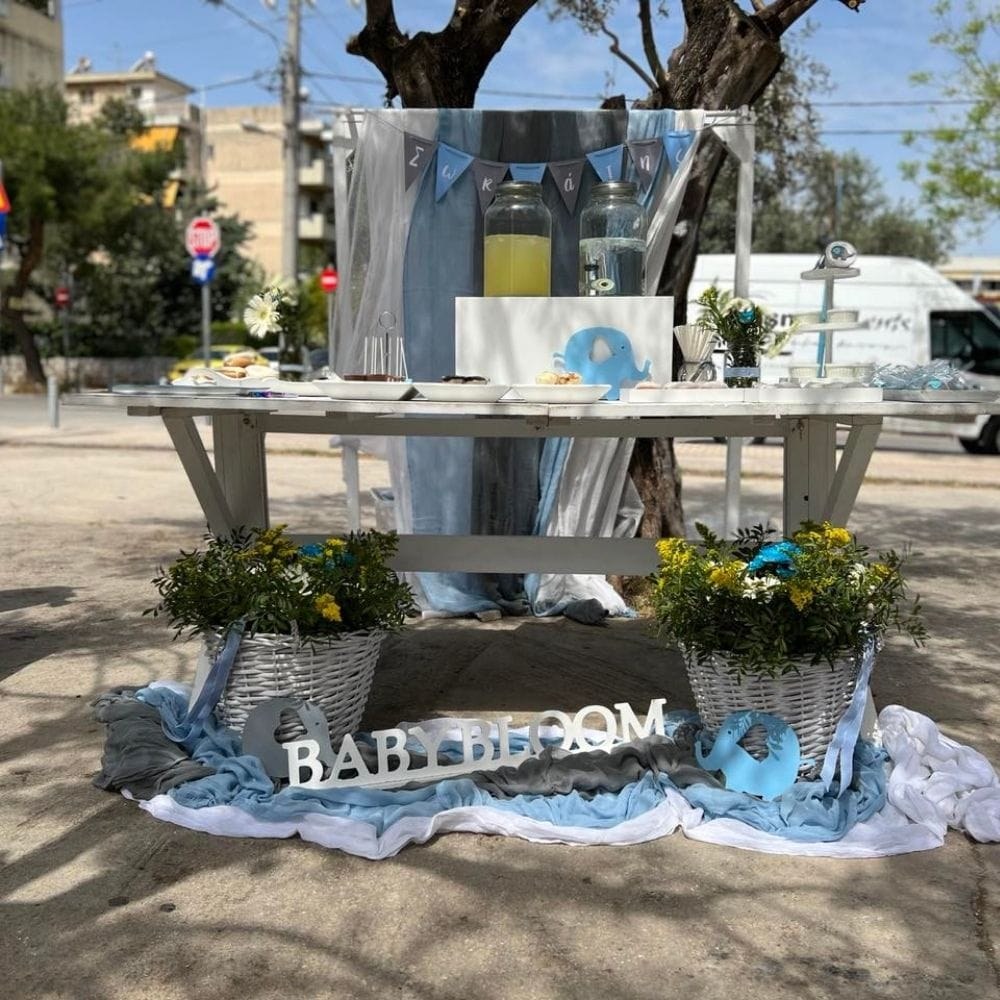 Candy Bar βάπτισης του μικρού Σωκράτη - Θέμα βάπτισης το ελεφαντάκι