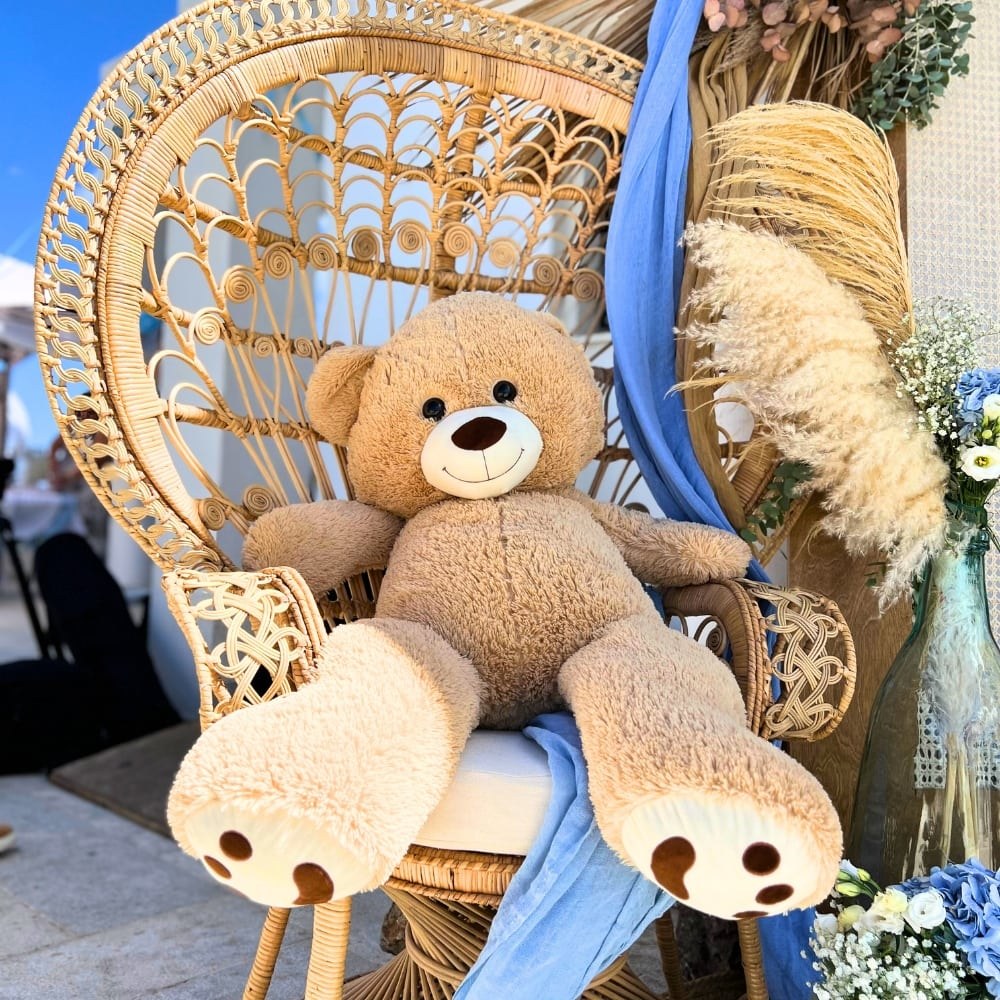 Στολισμός βάπτισης για αγόρι με θέμα το αρκουδάκι