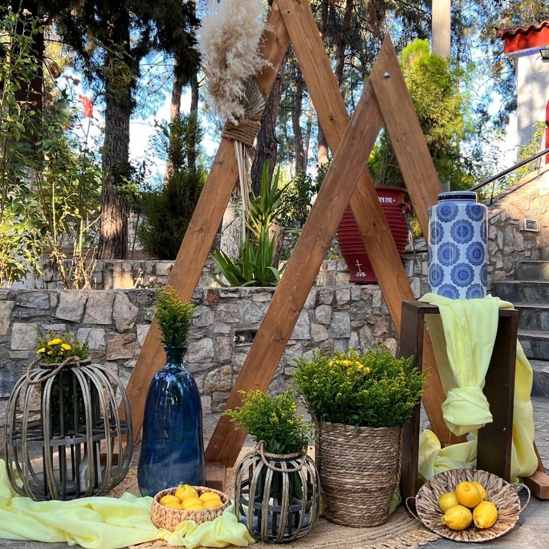 Στολισμός βάπτισης για κορίτσι - Θέμα βάπτισης λεμόνι και morrocain vintage