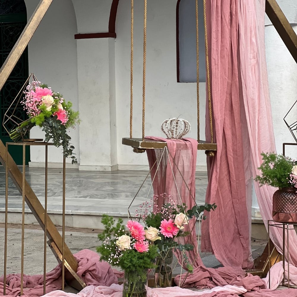 Στολισμός βάπτισης για κορίτσι με θέμα πριγκίπισσα - κορώνα