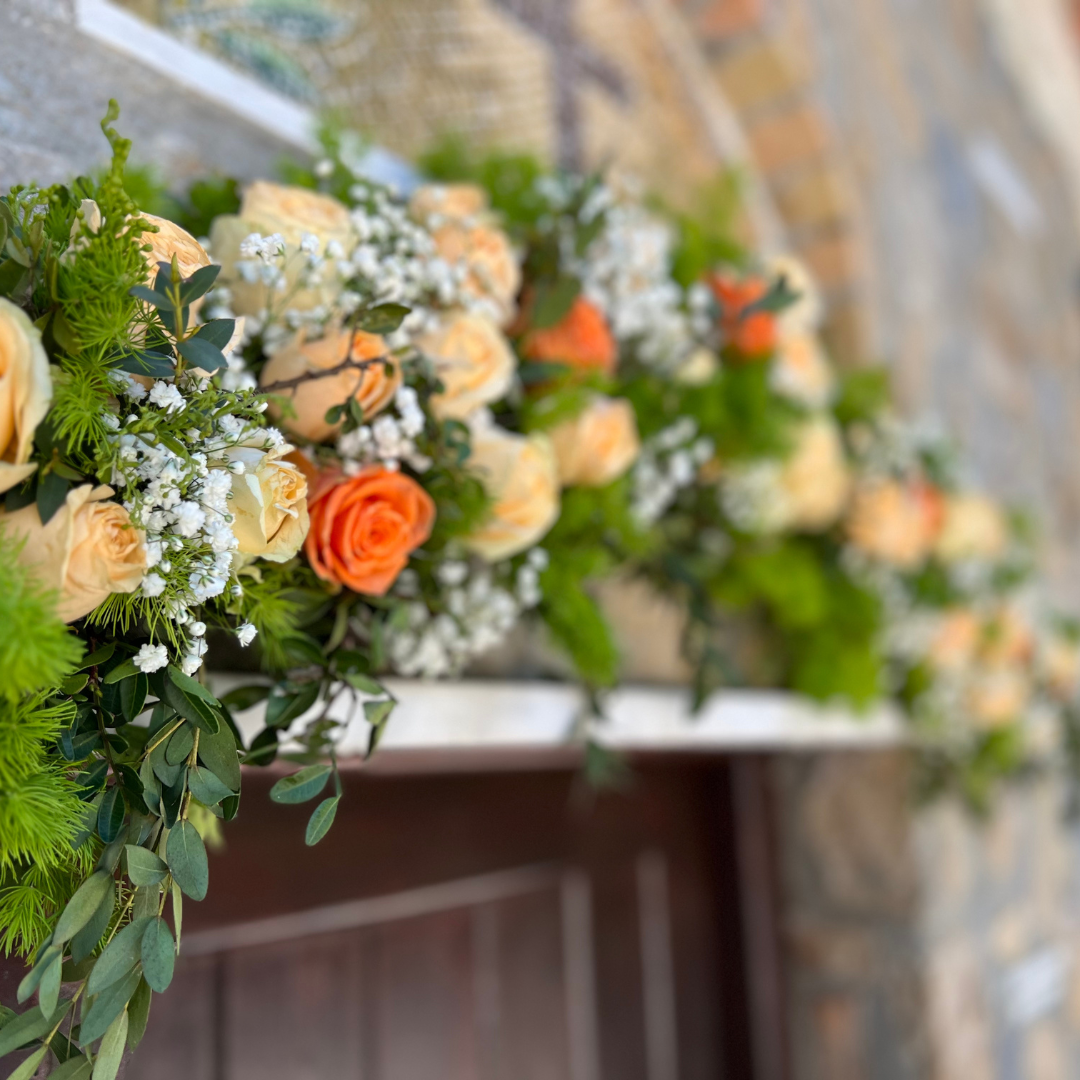 Στολισμός βάπτισης για κορίτσι - Στολισμός με λουλούδια