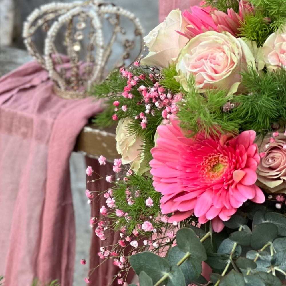 Στολισμός βάπτισης για κορίτσι με θέμα πριγκίπισσα - κορώνα