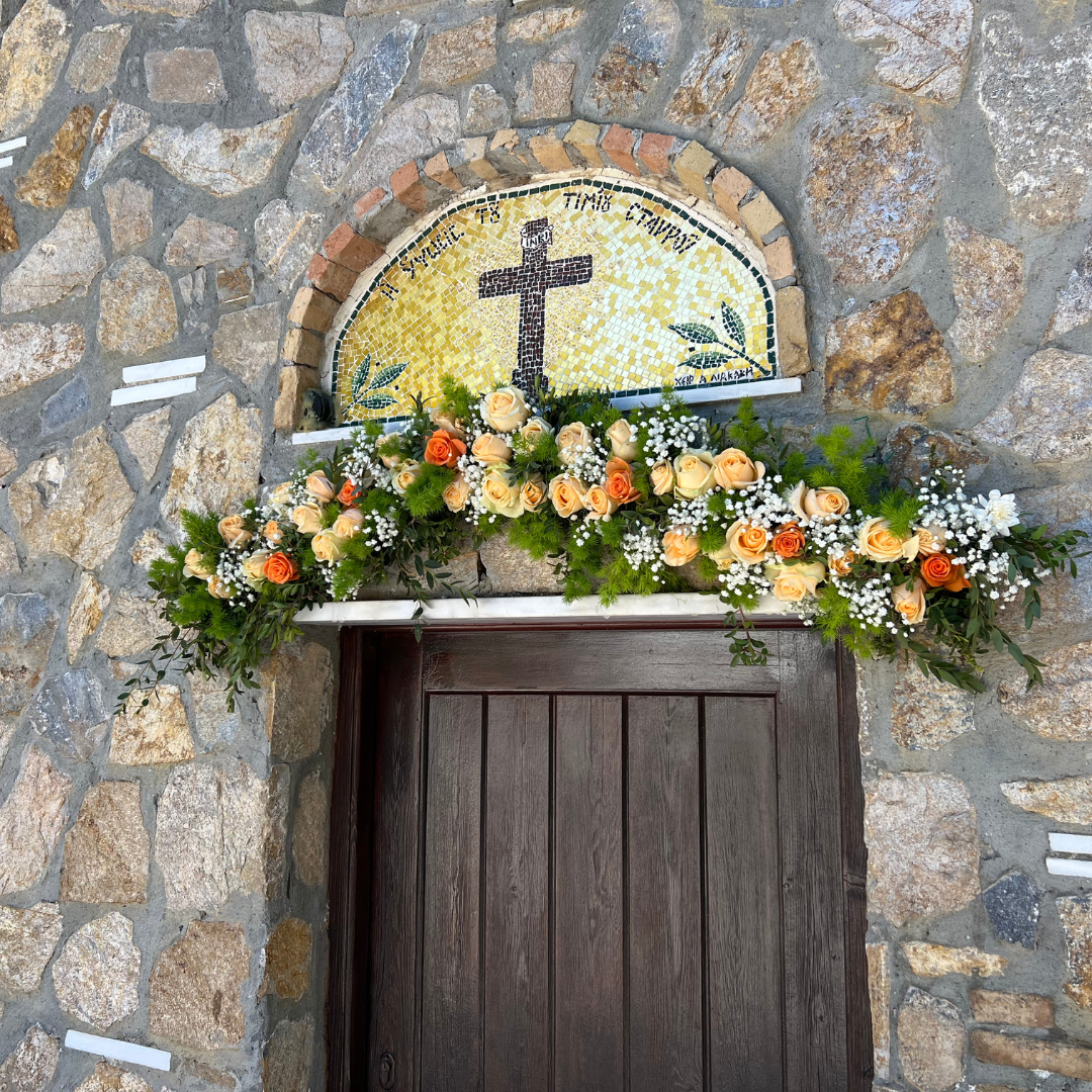 Στολισμός βάπτισης για κορίτσι - Στολισμός με λουλούδια