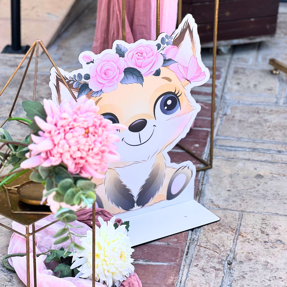 Στολισμός βάπτισης με αλεπού και ελαφάκι