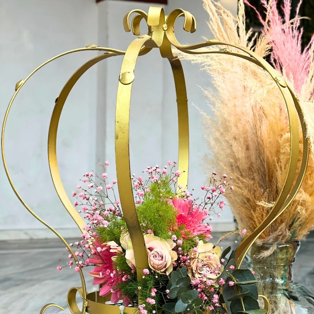 Στολισμός βάπτισης για κορίτσι με θέμα πριγκίπισσα - κορώνα