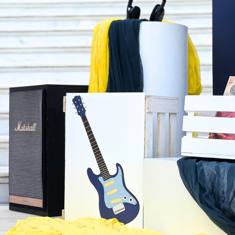 Στολισμός βάπτισης για αγόρι με θέμα rock star