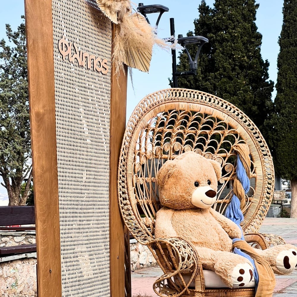 Στολισμός βάπτισης για αγόρι με θέμα το αρκουδάκι