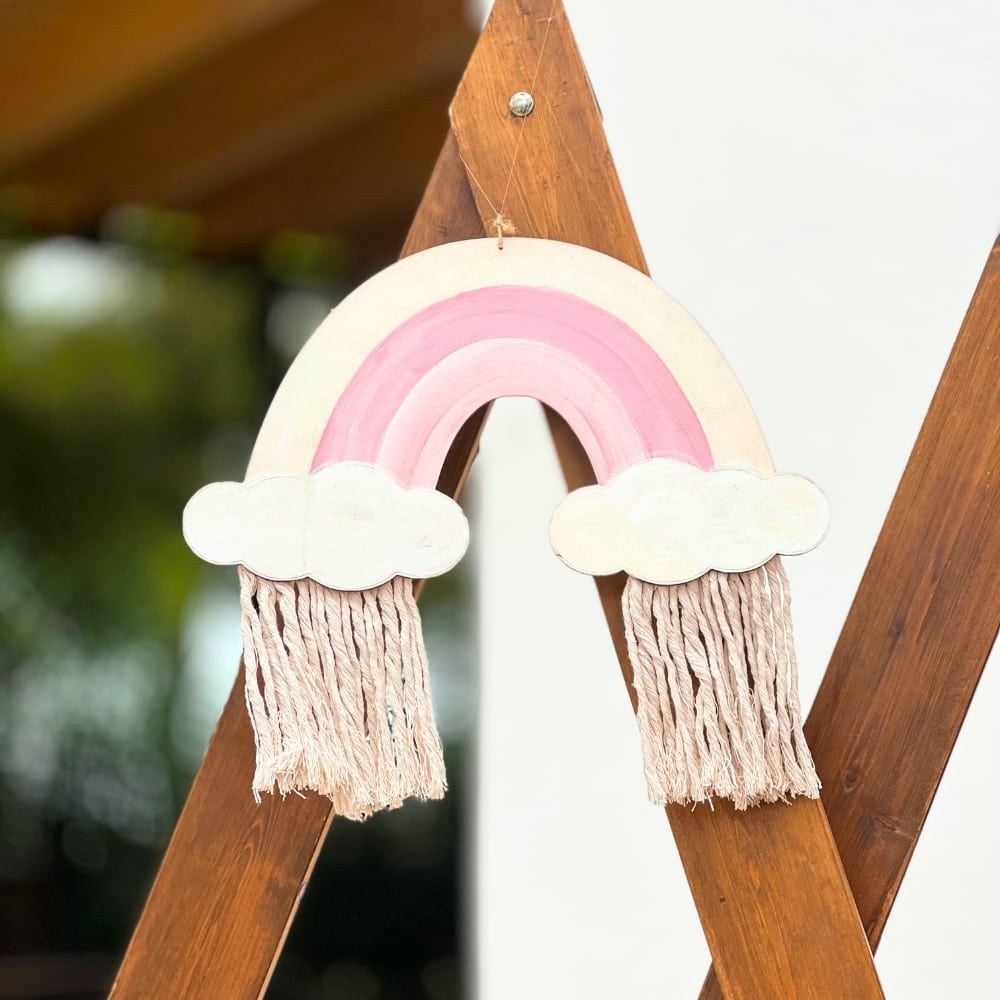 Boho rainbow στολισμός βάπτισης για κορίτσι