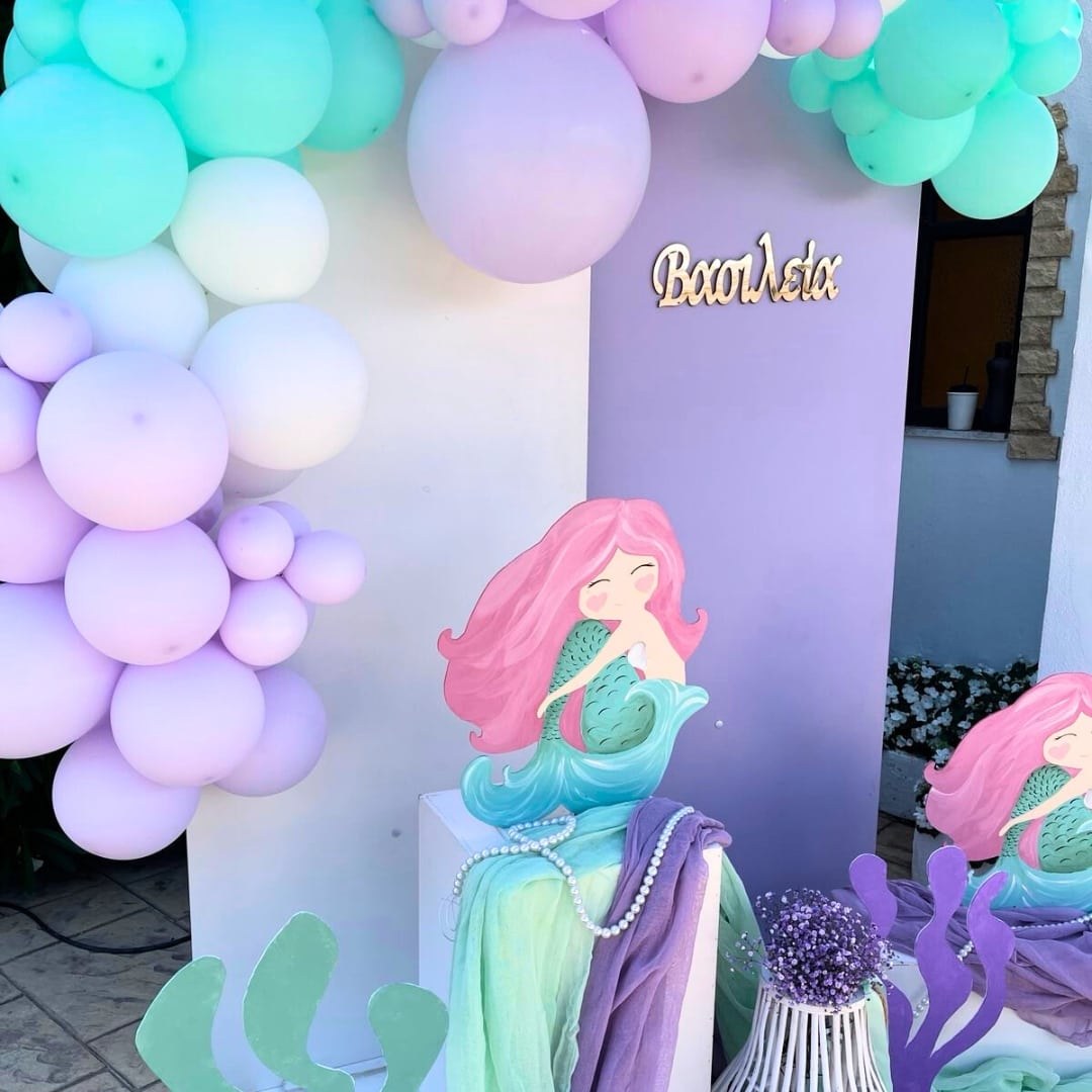 Στολισμός βάπτισης για κορίτσι με θέμα τη γοργόνα