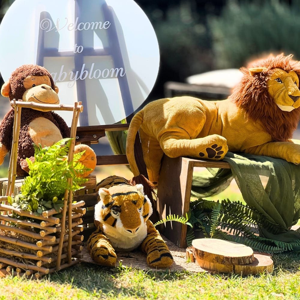 Στολισμός βάπτισης για αγόρι με θέμα τα ζώα της ζούγκλας