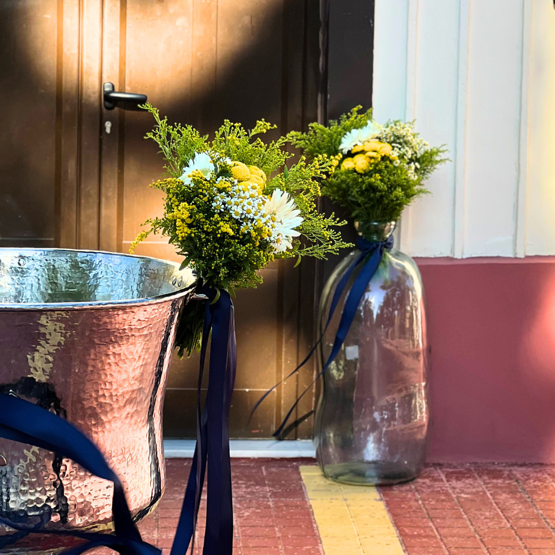 Στολισμός κολυμπήθρας για αγόρι για βάπτιση με θέμα το λεμόνι