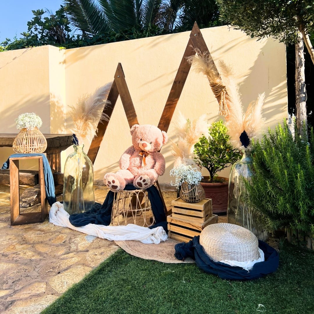 Στολισμός βάπτισης για αγόρι με θέμα το αρκουδάκι