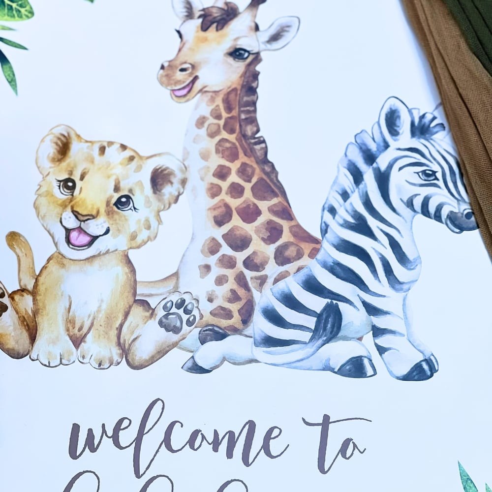 Στολισμός βάπτισης για αγόρι με θέμα τα ζώα της ζούγκλας