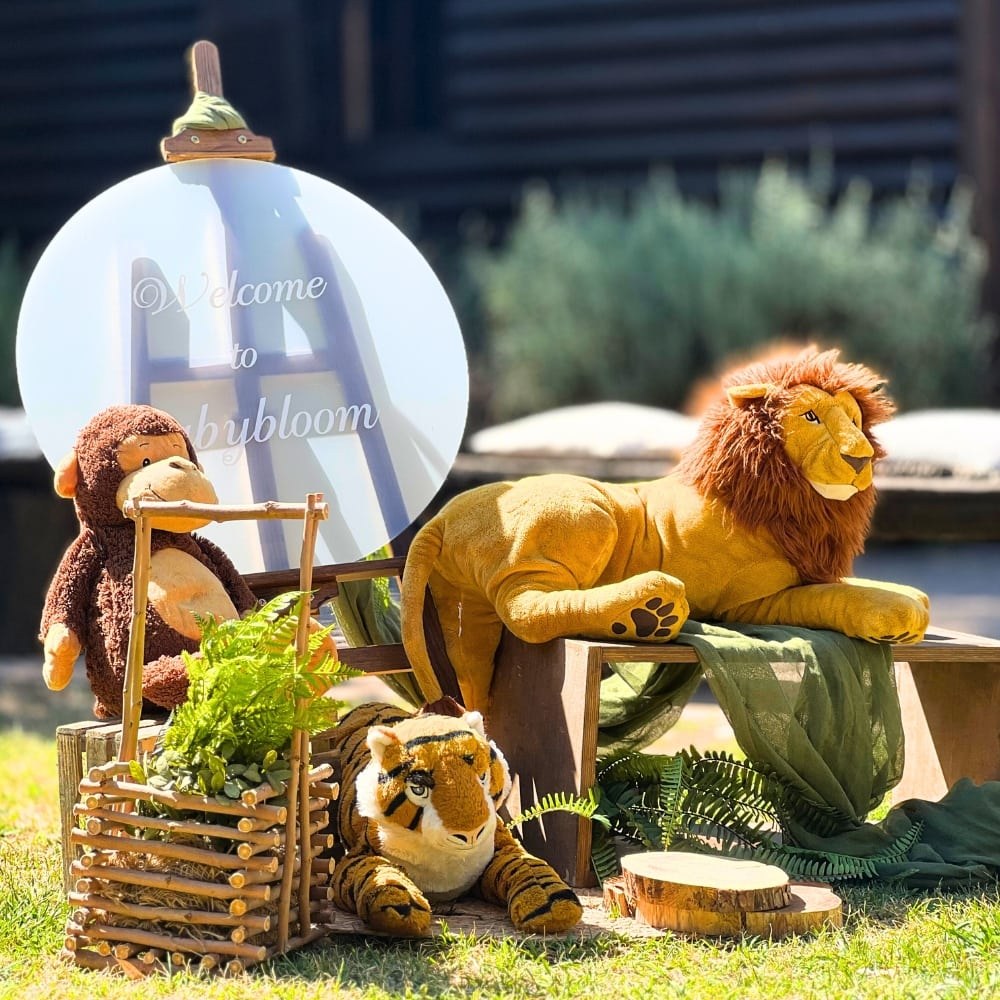 Στολισμός βάπτισης για αγόρι με θέμα τα ζώα της ζούγκλας