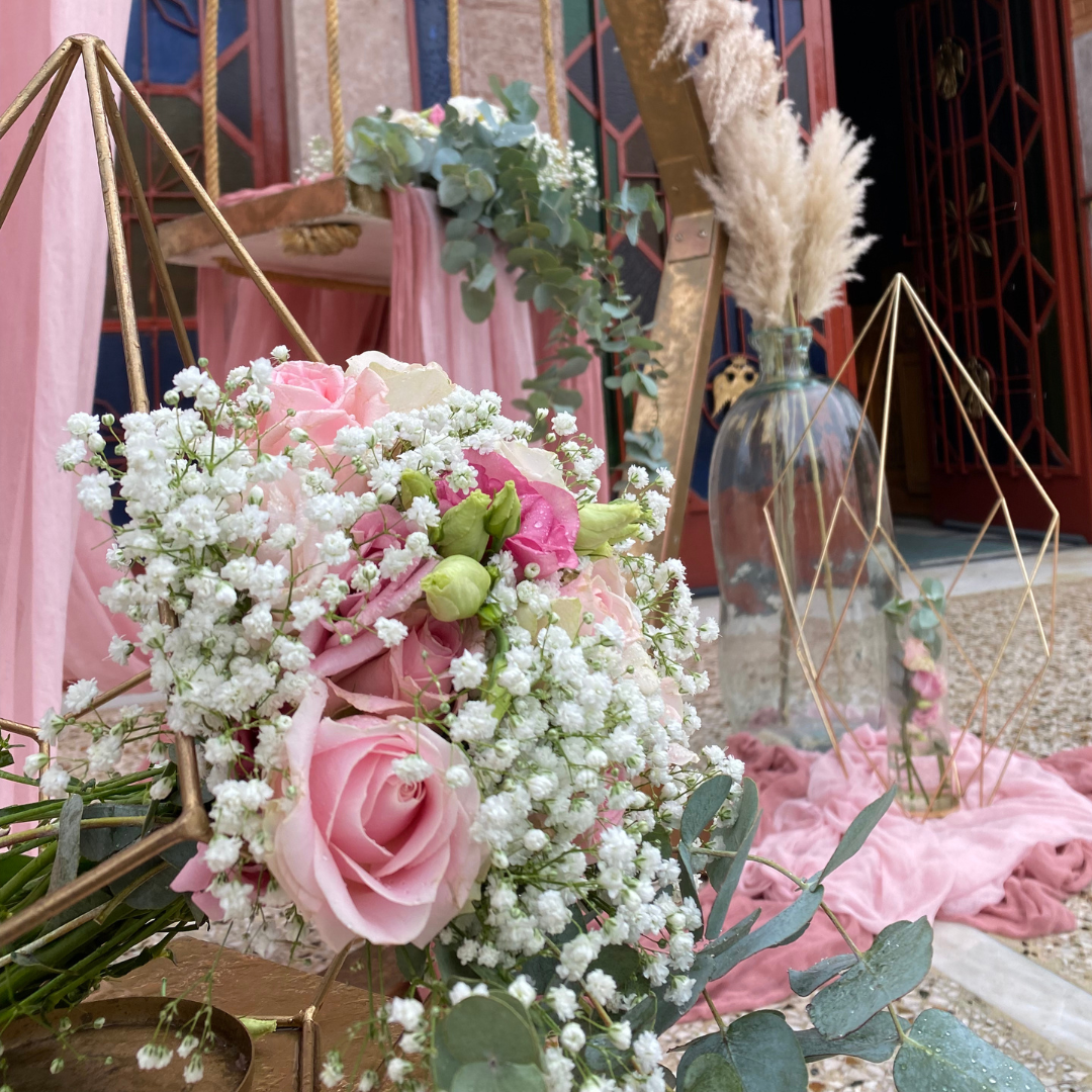 Στολισμός βάπτισης για κορίτσι με πολύγωνο