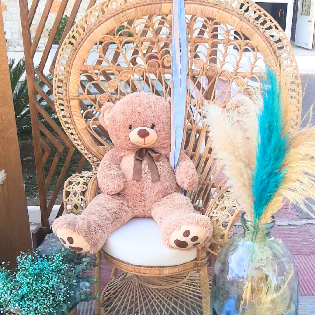 Στολισμός βάπτισης για αγόρι με θέμα το αρκουδάκι