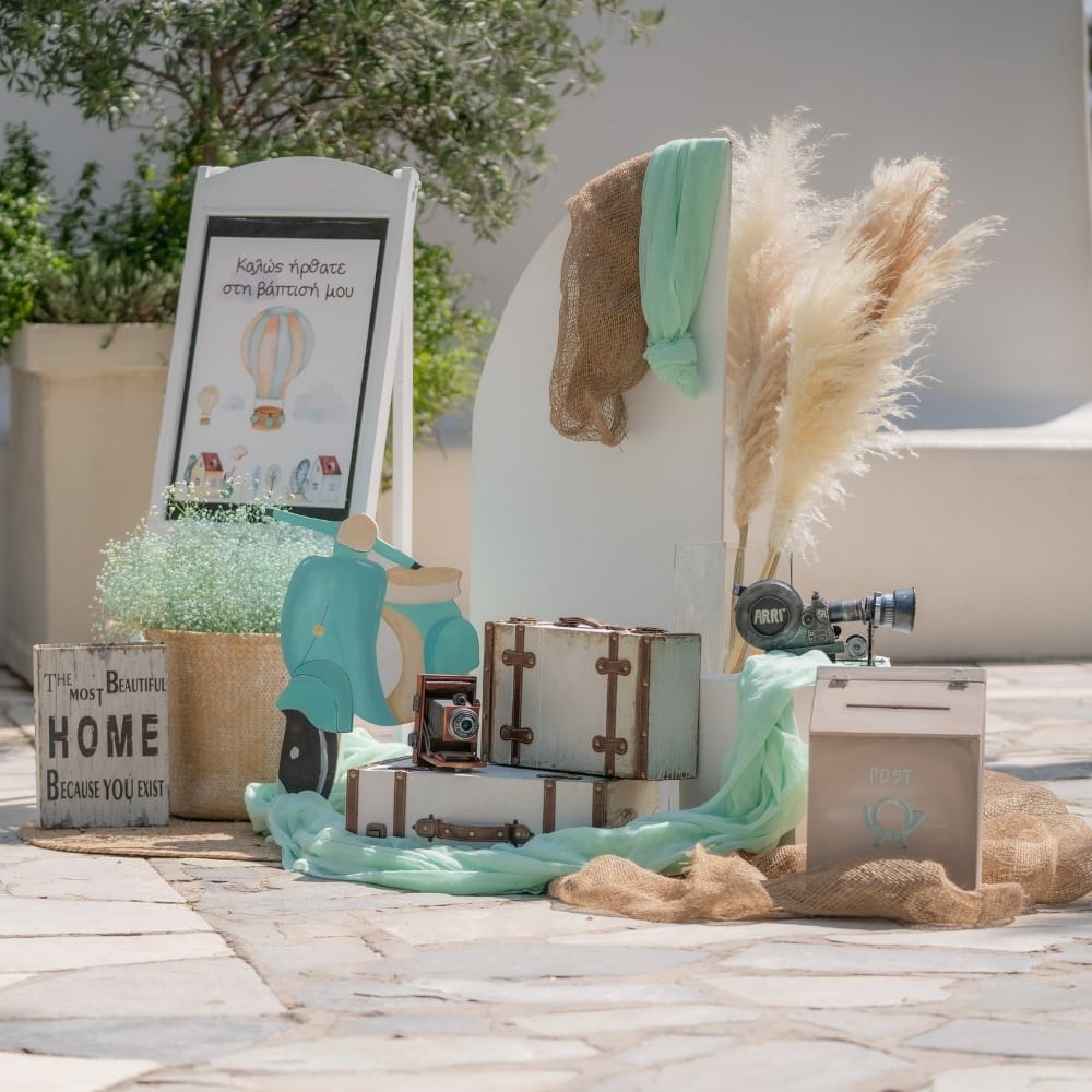 Στολισμός βάπτισης για αγόρι - Θέμα βάπτισης το ταξίδι