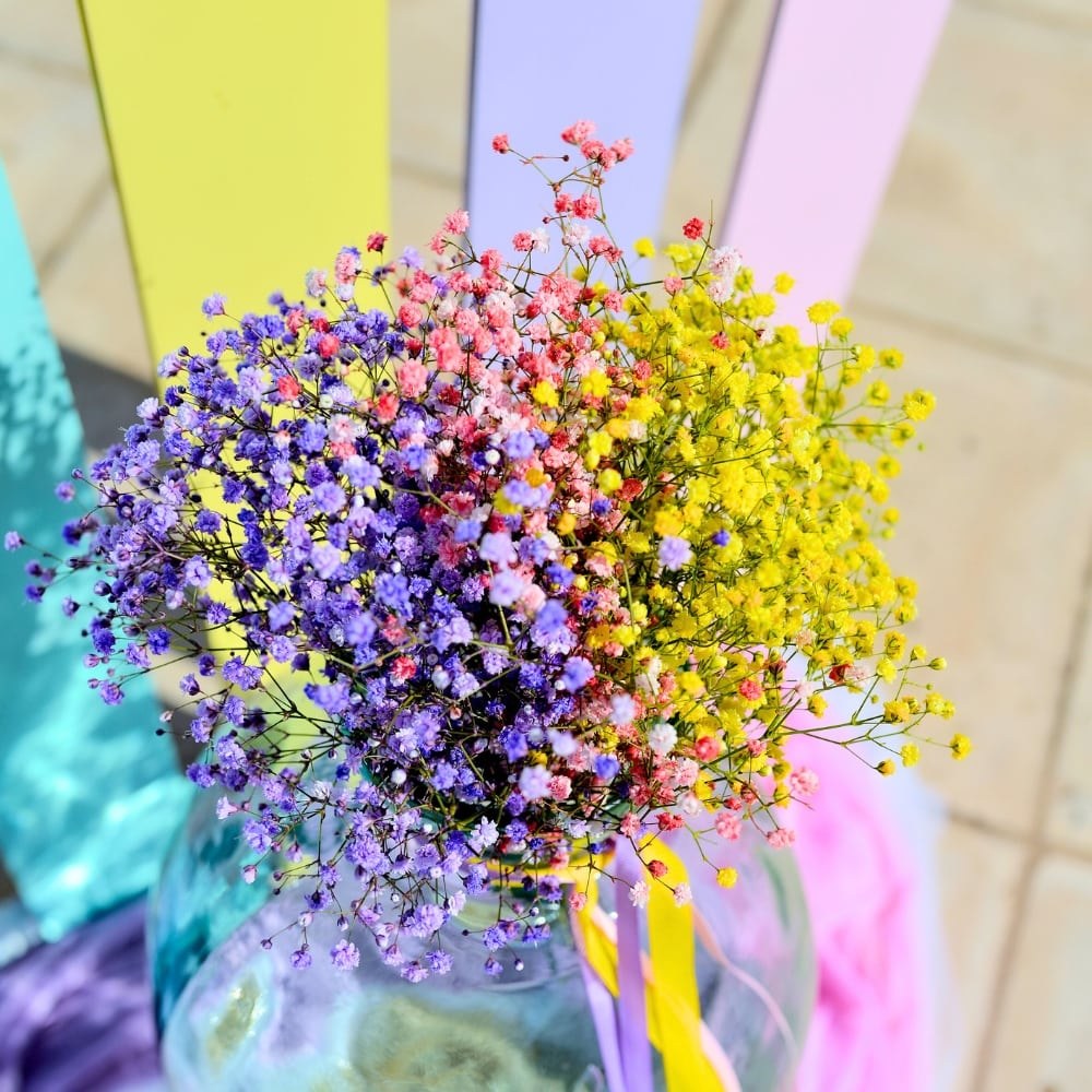 Στολισμός βάπτισης για κορίτσι με θέμα το ουράνιο τόξο