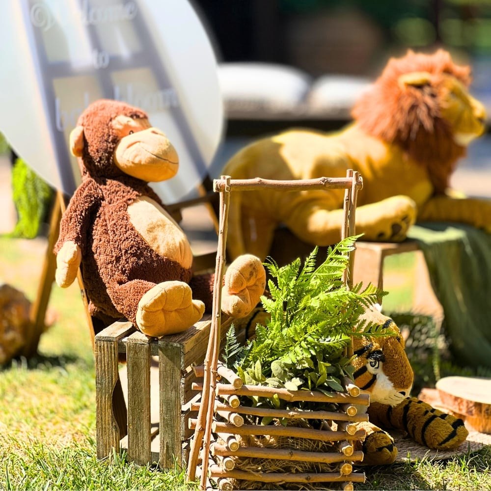 Στολισμός βάπτισης για αγόρι με θέμα τα ζώα της ζούγκλας