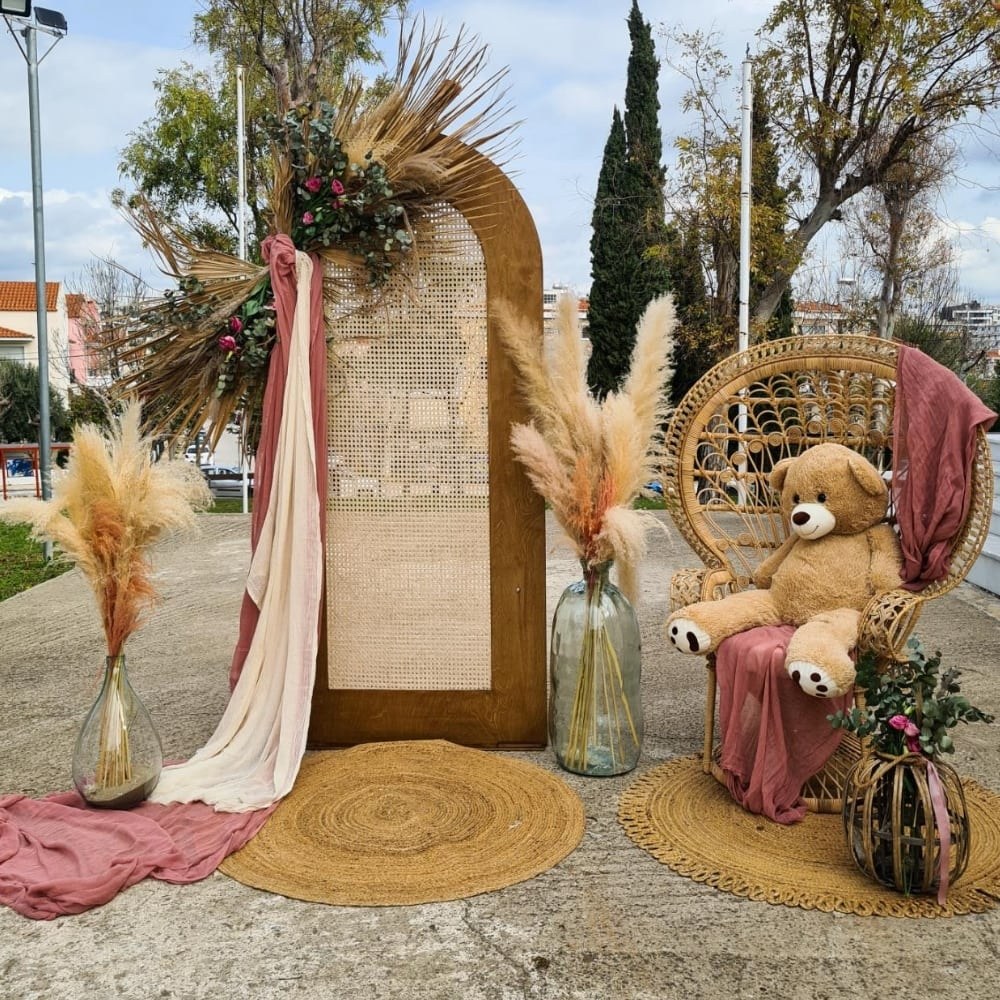 Στολισμός βάπτισης για κορίτσι σε boho style