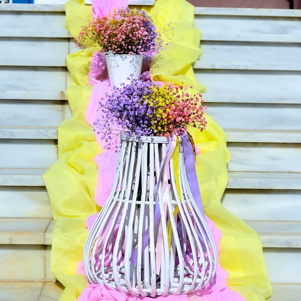 Στολισμός βάπτισης για κορίτσι με θέμα το ουράνιο τόξο