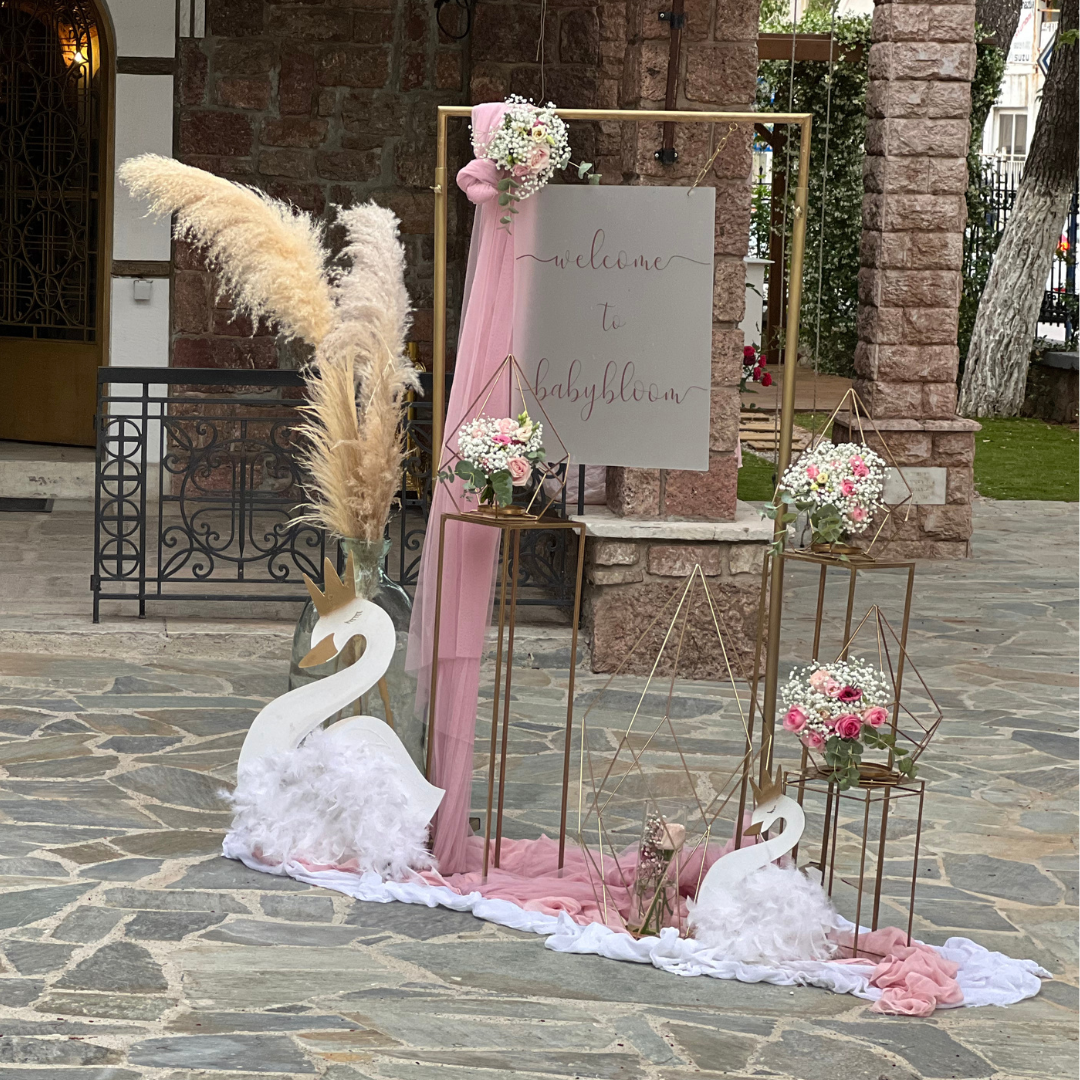 Στολισμός βάπτισης για κορίτσι - Θέμα βάπτισης κύκνος