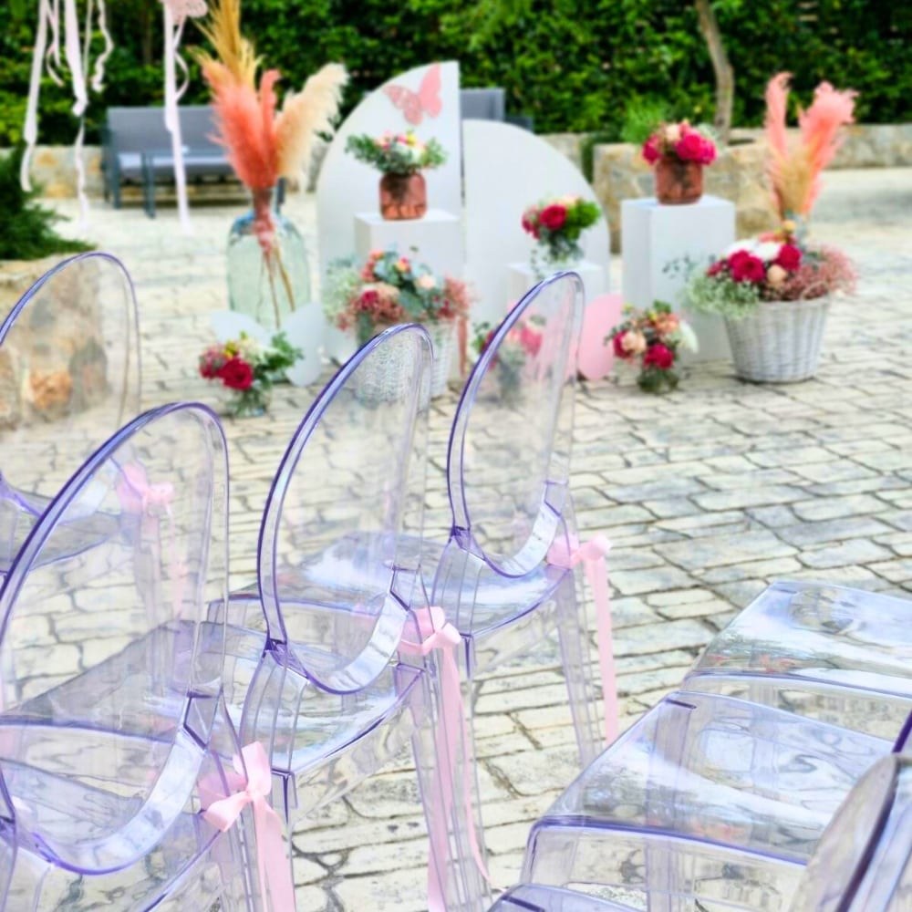 Στολισμός βάπτισης για κορίτσι με θέμα την πεταλούδα