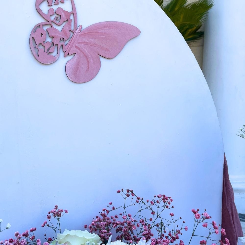 Στολισμός βάπτισης για κορίτσι με θέμα την πεταλούδα
