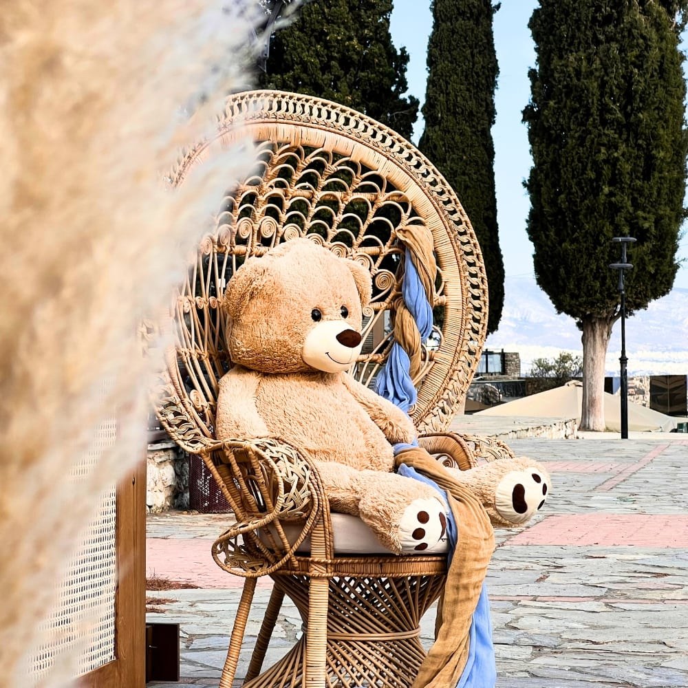 Στολισμός βάπτισης για αγόρι με θέμα το αρκουδάκι