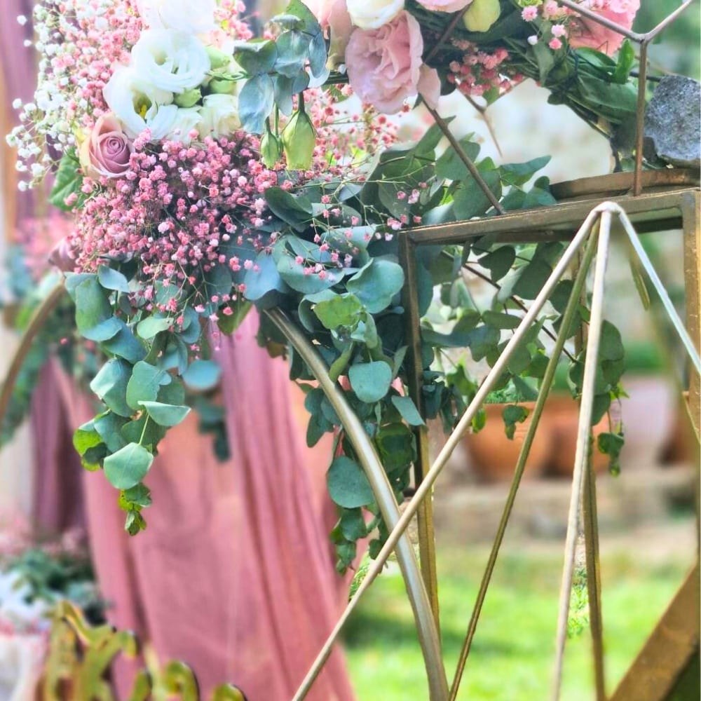 Ρομαντικός στολισμός βάπτισης για κορίτσι με πολύγωνο