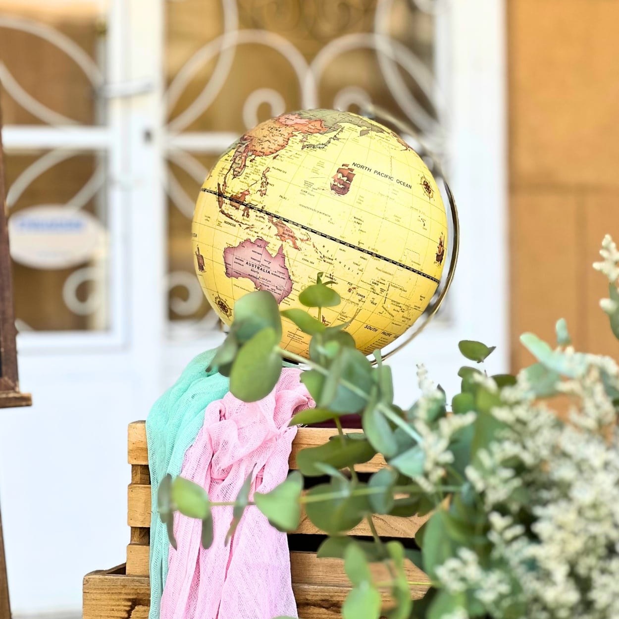 Στολισμός βάπτισης για κορίτσι με θέμα το ταξίδι